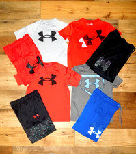 Boy's Lot of Under Armour Shorts And Tees Outfits Size Youth Small YSM