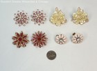 Vintage Faux Pearl Rhinestone Mixed Variety Flower Earring Lot, 34.7g — photo 2