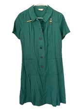 Vintage 1960s Girl Scout Leader Green Dress Uniform See Measurements Pins