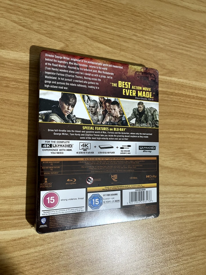Mad Max Fury Road Steelbook (NEW SEALED) [4K Ultra HD] [2015] [Blu-ray] - Image 2 of 2