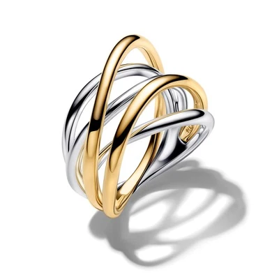 PANDORA Schmuck Damen-Ring Zweifarbig Verschlungene Bänder 164673C00 - Bild 1 von 4