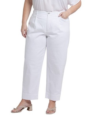 Nydj Plus Balloon Optic White Ankle Crop Jean Women's