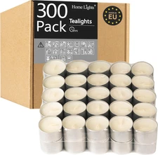 Tealight Candles - 8 Hours Long Time Burning, White Votive Smokeless European Te