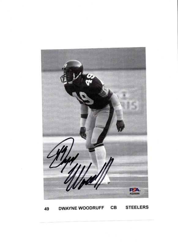 DWAYNE WOODRUFF Autographed 5x7 Print PSA/DNA STEELERS