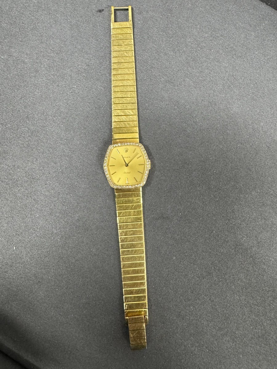 Rolex Orchid 18k Yellow Gold Diamond Bezel Vintage - Ref 2664 | eBay