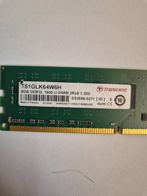 8GB DDR3L Transcend 1600Mhz UDIMM 2Rx8 1.35V Memory Ram TS1GLK64W6H