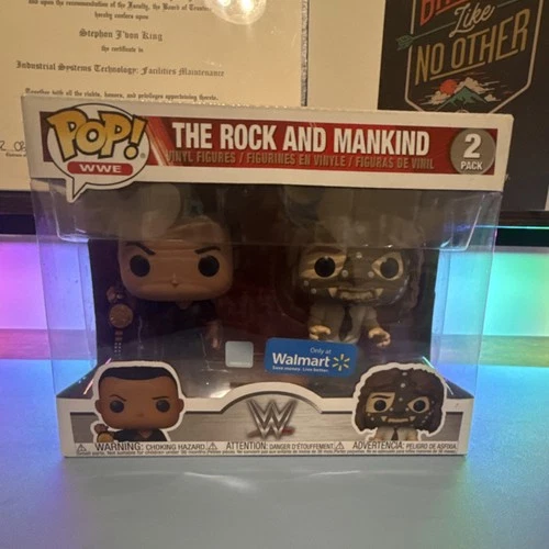 Funko Pop! Vinyl WWE The Rock & Mankind 2 Pack Multicolor Walmart Exclusive