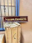 Squibb Pharmacy Business Sign Antique Vintage Glass Gold Leaf fern25