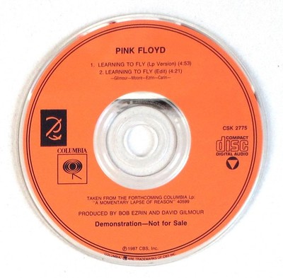 Pink Floyd   Learning To Fly / USA Promo CD 1987 Mint