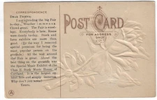 Cortland NY Chas E Buck Music House Advertising Vintage Postcard Fair Exhibit