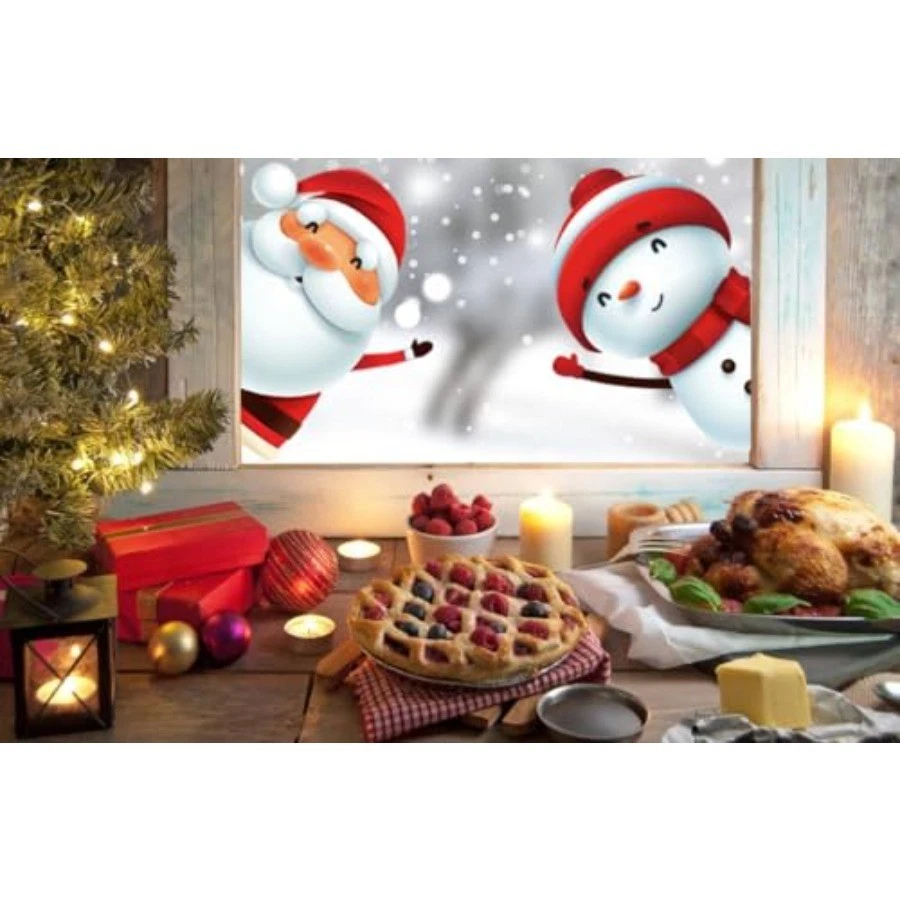 FestiveGlow — 130 PIEZAS Pegatinas de decoración de ventanas navideñas para Navidad Foto 2 de 4