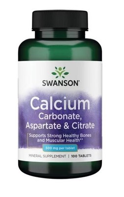 Swanson Calcium (Carbonate, Aspartate & Citrate), 500mg - 100 (149,00 EUR/kg)
