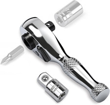 14-inch Stubby Ratchet Wrench Set Chrome Alloy 90-tooth Reversible 14 Drive 14-inch Stubby Ratchet Wrench Set Chrome Alloy 90-tooth Reversible 14 Drive