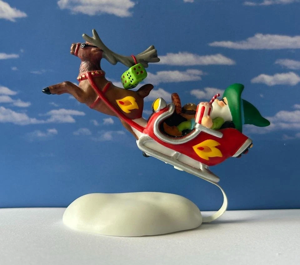 DEPT 56 FLY THROUGH ELF! North Pole, Perfect, Dice, Burger, Reindeer, Sleigh - Image 3 of 4
