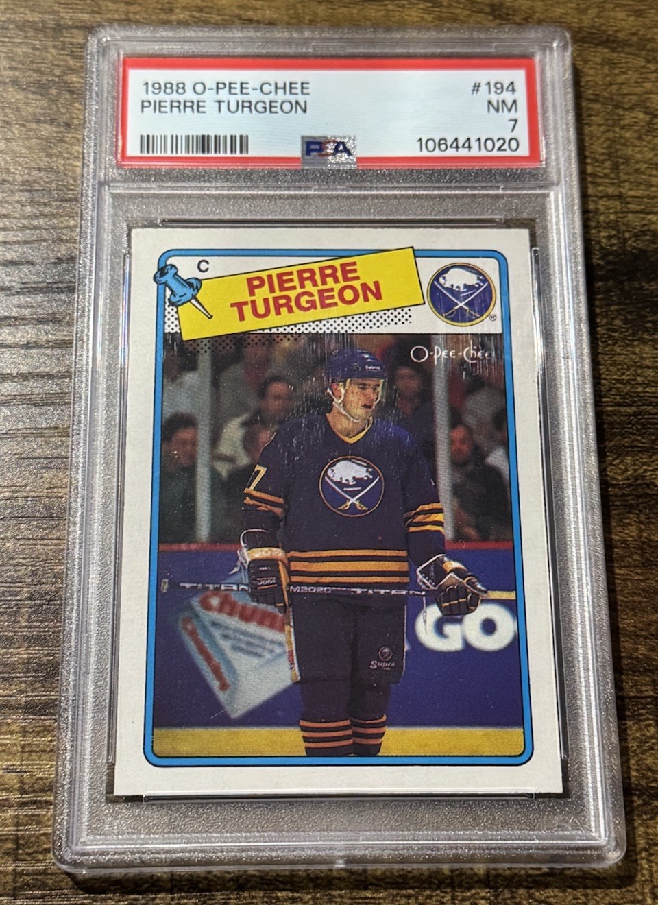 1988-89 O-Pee-Chee Pierre Turgeon #194 PSA 7 Rookie RC HOF