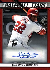 2020 Topps Update Baseball Stars Autographs Red #BSAJS Juan Soto Auto /25 - MINT