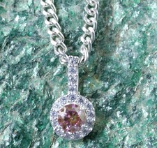 Diamond Solitaire 1.19 Ct Pink Round Certified Men's Pendant Veterans Day Gift