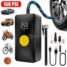 150 PSI Air Compressor Tire Inflator Fits Car Moto Bike Tires Air Pump Cordless