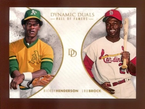 2018 Topps On Demand Dynamic Duals Rickey Henderson, Lou Brock #/700 HOF4