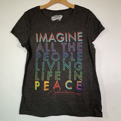 John Lennon Imagine Lyrics Graphic Shirt Fits Like Women s Sz S