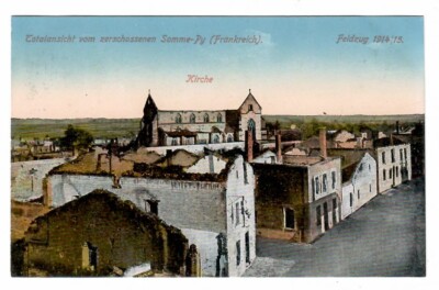 11 528- AK * Totalansicht v. zerschossenen Sommy- Py 1914/15