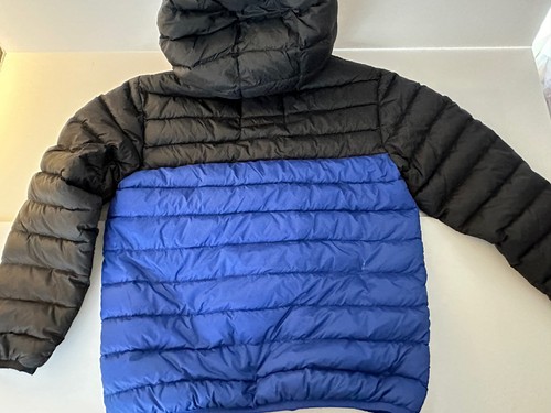 HANNA ANDERSSON blue DOWN hooded jacket full zip Size 140 - Picture 2 of 5