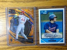 Aristides Aquino 2020 Select Premier RC Orange Pulsar /13 & Freddie Freeman 2007