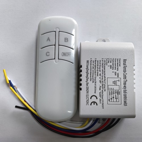 3 Ways ON/OFF Wireless Receiver Lamp Light RF Remote Control Switch AC 220V - Picture 6 of 8