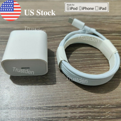 20W USB C Fast Charger Plug Power Adapter Block 3/6Ft PD Cable For iPhone iPad