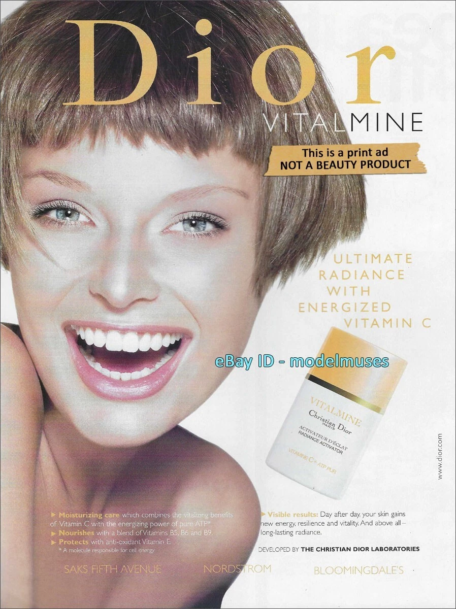 Magazine vintage DIOR beauté 1 page imprimé annonce printemps 1999 JULIET LANCELOT