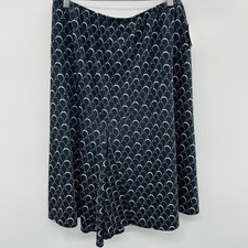 Uniform John Paul Richard Womens Size XL Printed A Line Career Skirt Black 1382
