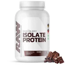 RAW Grass Fed Whey Isolate Protein 25g Dark Chocolate 1.97 lbs Powder.