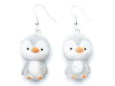 Penguin Earrings Miniblings Pendant Bird Seabird Zoo Animal Zoo Flock Gray