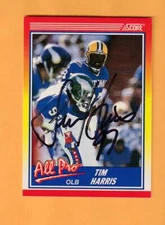 Tim Harris Green Bay Packers AUTO Signed 1990 Score Memphis Tigers 3D