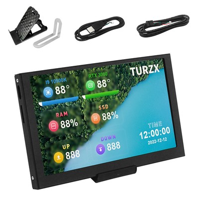 5'' IPS USB Mini Screen PC CPU GPU RAM Data Monitor PC Sensor Panel With Stand