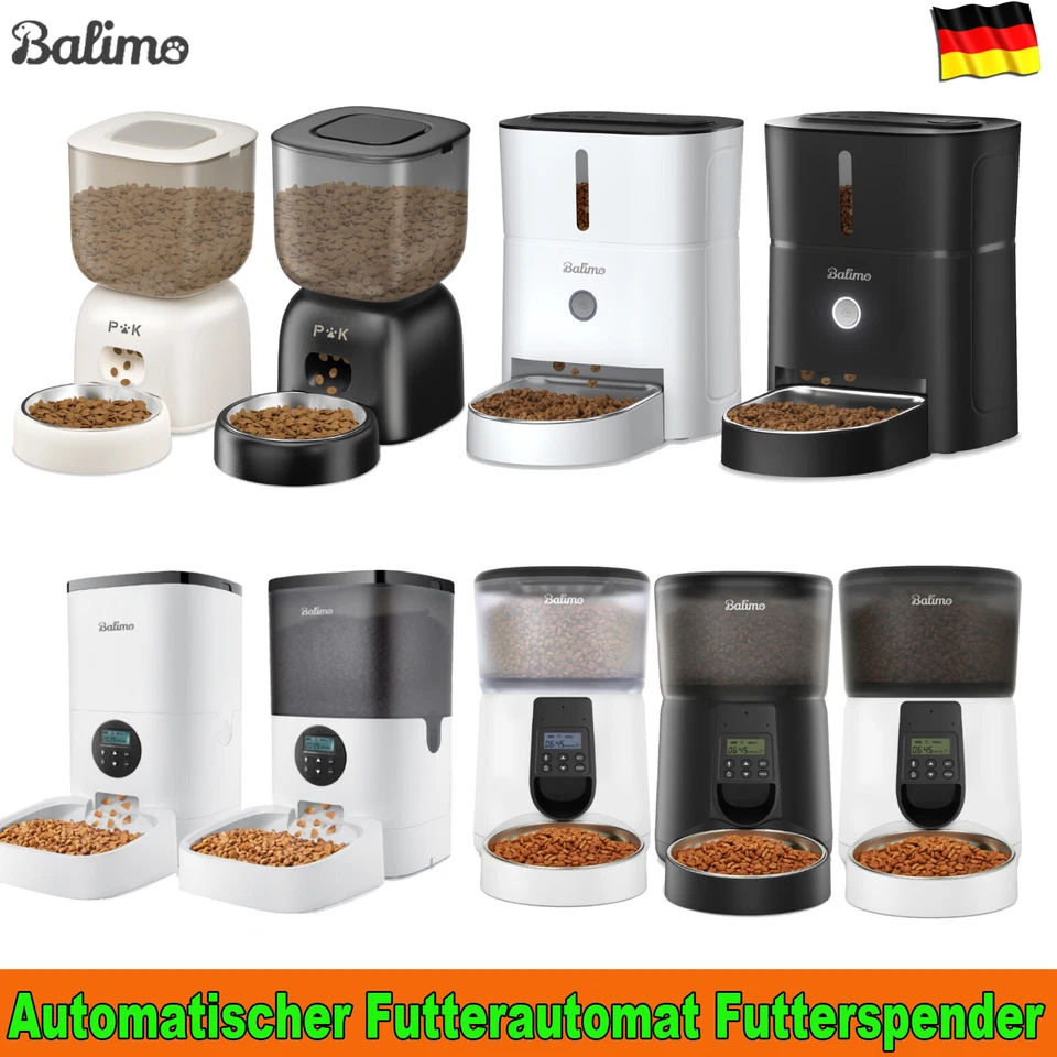 P&K Automatischer Futterautomat Futterspender Katze Hunde Aufnahmefunktion DE