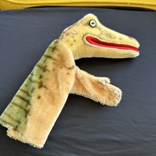 Steiff Hand Puppet Gaty Alligator Mohair Animal Crocodile Kate 50 s German Plush