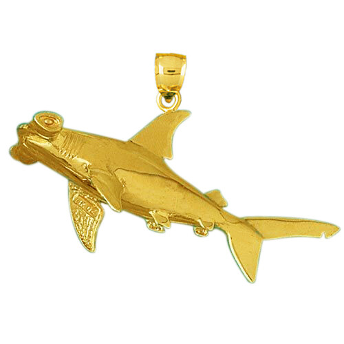 New Real Solid 14K Gold Hammerhead 