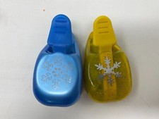 EK Success Snowflake Punch Scrapbook Paper 1" Lot of 2 Embossing