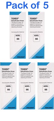 Pack of 5 ADEL 66 Drops 20ml TOXEX Adel PEKANA Germany OTC Homeopathic ...