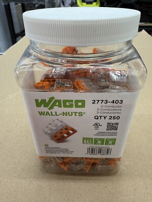 WAGO Wall-nuts 2773-403 250qty -  3 Conductor - Orange
