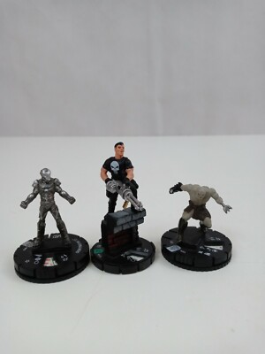 Lot of 3 Marvel Heroes Hero Clix Battle Packs Punisher, Iron Man 15, & Azog  