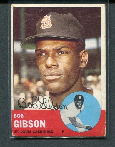 1963 Topps Bob Gibson #415 St. Louis Cardinals Signed Auto Autograph