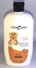 PerCara Baby Wash For Hair  Body 15oz-Great On Eyes-Gently Cleanses/Moisturizes