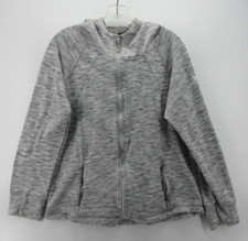 Spyder Jacket Women Small Gray Hoodie Full Zip Performance Fleece Lined Active 