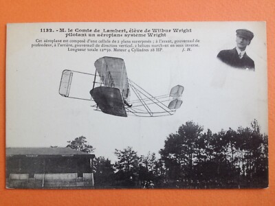 cpa CHARLES de LAMBERT Graf Schüler von Wilbur WRIGHT Pilot eines Flugzeugs Flugzeug