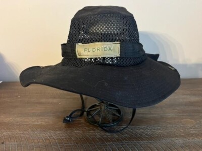 Unisex Black Boonie Snap Hat Wide Brim Cap Bucket Hats with Mesh