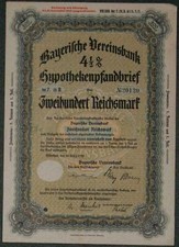 Bayerische Vereinsbank Hypothekenpfandbrief Ser.  7 4,5 % 1939  200 RM