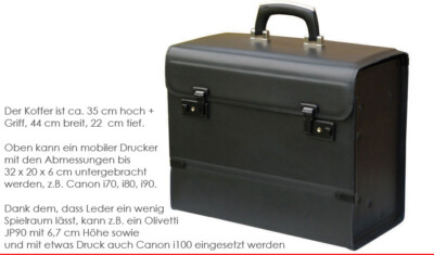 EDLER LEDERKOFFER PILOT SUIT-CASE FOR WIDESCREEN NOTEBOOK & PRINTER CANON i90
