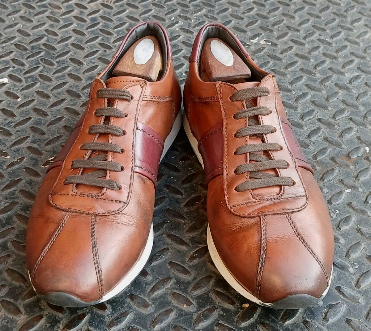 BRUNO MAGLI Size 10 Brown Leather Lace Up Shoes Bruno Magli Cerone Brown Leather Lace Up Boots Size 9.5 M main image 4